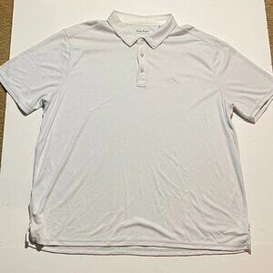 Tommy Bahama Polo Shirt Men's 2XL Light Gray Short Sleeve Slit Hem Logo